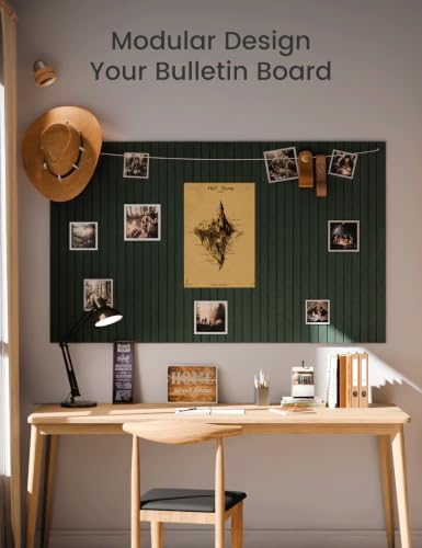 Fluxynara 48" x 36" Large Felt Bulletin Board, Pine Green