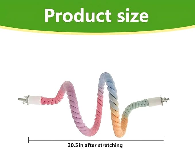 2Pcs Rope Perches for Bird Cages, Rope Perch for Parrots, Cockatiels & Parakeets, Bird Cage Accessories(L)