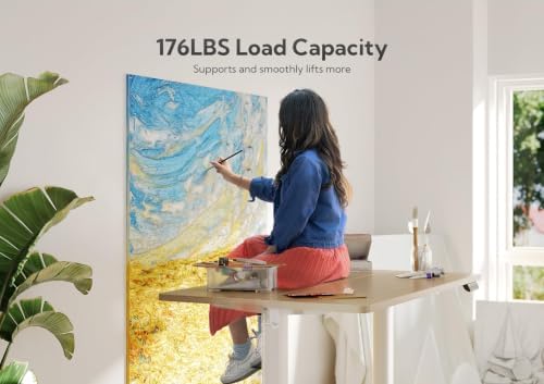 Claiks Electric Height Adjustable Standing Desk, 55x24 Inch, Nature