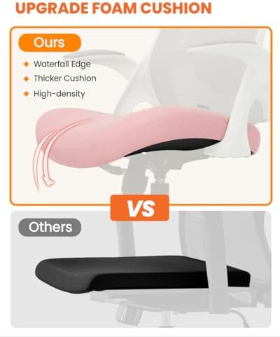 NEO CHAIR Office Chair with Adjustable Ergonomic Lumbar Headrest, Pink