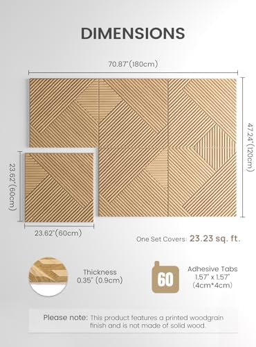 Fluxynara 6-Pack Felt Bulletin Board,Natural Oak Diamond Chevron-1