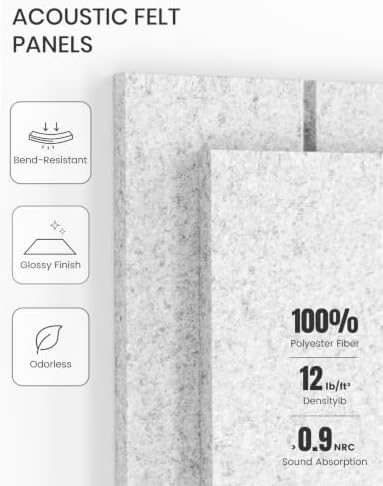 Fluxynara 48" x 36" Large Felt Bulletin Board, Light Gray