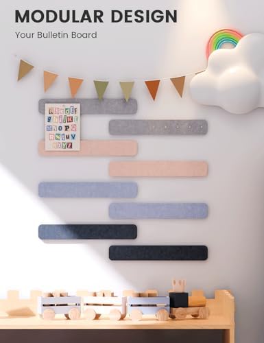 Fluxynara 13" x 2" Felt Wall Panels, Nordic Moonlight