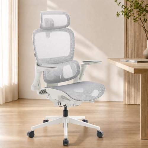 SIHOO B300 PRO Ergonomic Office Chair, High Back Mesh Computer Chair, White
