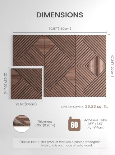 Fluxynara 6-Pack Felt Bulletin Board,Walnut Diamond Chevron-1