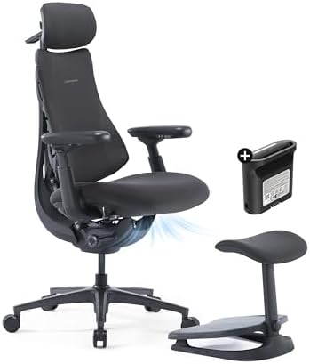 LiberNovo Omni PRO Dynamic Ergonomic Office Chair, Built-in Fan, 45cm