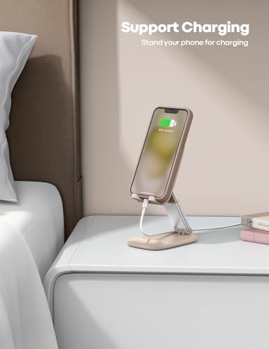 Lamicall Khaki Phone Holder for Desk, Cellphone Stand
