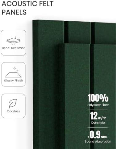Fluxynara 48" x 36" Large Felt Bulletin Board, Pine Green