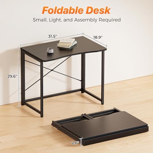 Huuger Folding Desk for Small Spaces, 31.5 Inch Foldable Computer Table