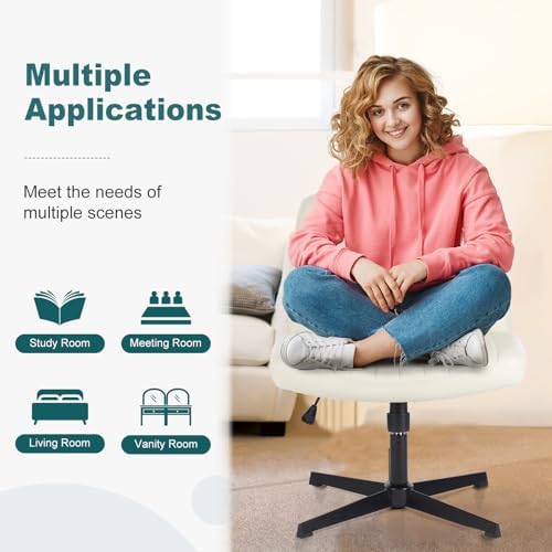 OLIXIS Criss Cross Chair, Vanity Chair, Home Office Desk