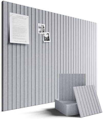 Fluxynara 48" x 36" Large Felt Bulletin Board, Soft Gray