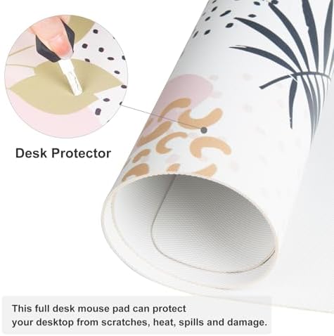 QiyI PU Leather Large Mouse Pad, Office Decor, 31.5" x 15.7", Tropical
