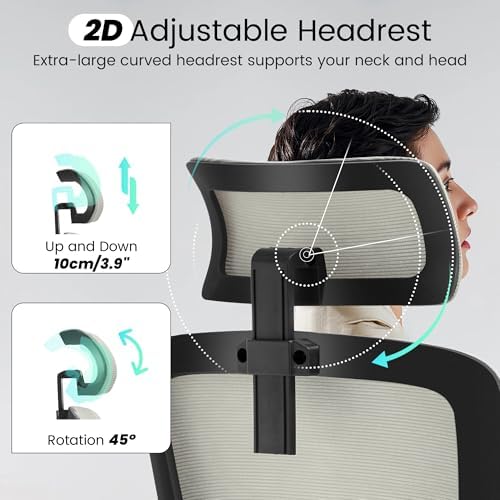Fizzin Office Chair Mesh Computer Chairs with Adjustable Lumbar Support