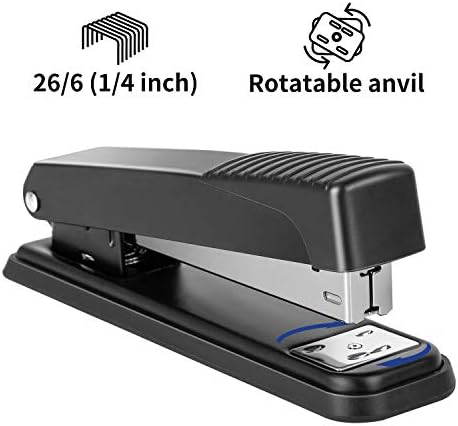 Amazon Basics Full-Strip Desktop Stapler, 20 Sheet Capacity, Non-Slip, Black, 12-Pack