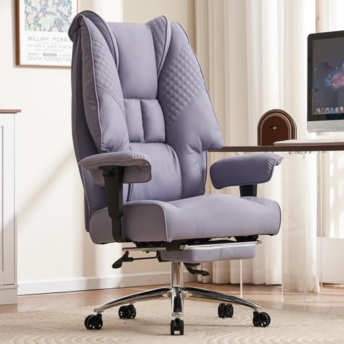 EXCEBET Big and Tall Executive Office Chair 400lbs Wide Seat, PU Purple
