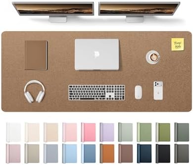 YSAGi Leather Desk Pad Protector, Office Desk Mat, Large Mouse Pad, Non-Slip PU Leather Desk Blotter, Laptop Desk Pad, Waterproof Desk Writing Pad for Office and Home (Shiny Bronze,55" x 17.2")