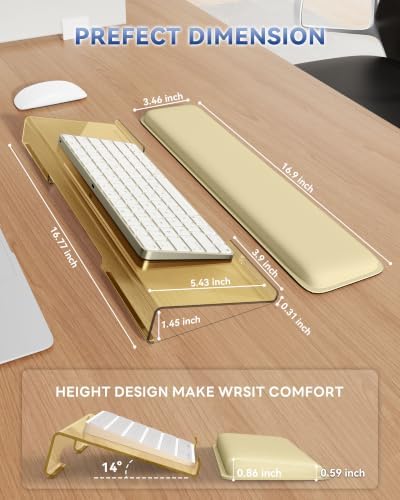 Laborio Computer Keyboard Wrist Rest, Keyboard Riser Stand for Desk(Beige)