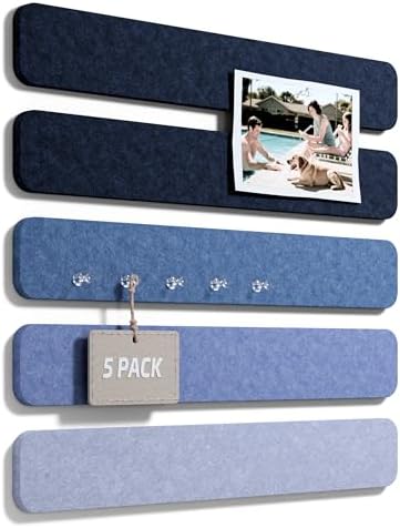 Fluxynara 13" x 2" Felt Wall Panels, Denim Mist
