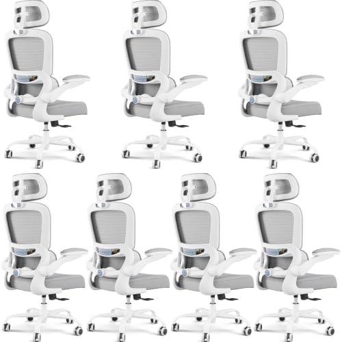 TRALT Office Chair Ergonomic Desk Chair - Gaming Chair with Lumbar Support (7, White)