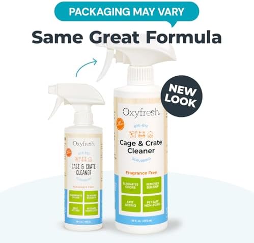 Oxyfresh Pemium Crate & Cage Cleaner – Safe, Bleach Free & Works Instantly | Professional Dog Crate & Small Animal & Bird Cage Odor Eliminator – Quickly Cleans, Removes Poop & Deodorizes Pet Odors