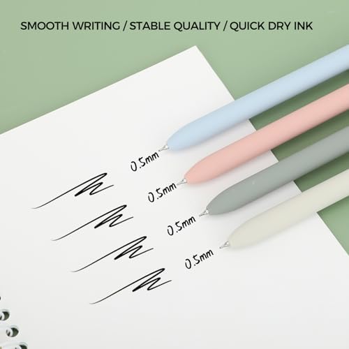 Ddaowanx Cute Cat Pens,4 Pcs 0.5mm Quick Dry Black Ink Gel Pens