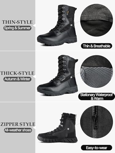 FREE SOLDIER Men's Work Tactical Boots 8 Inches Lightweight Combat Boots Durable Suede Leather Military Boot Desert Boot