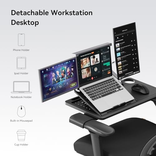 Newtral Office Chair Ergonomic - Home Office Desk Chair, Back Pain Chair with Auto-Following Lumbar Support, 4D Armrest, Seat Depth and Height Adjustable