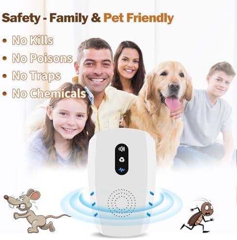 2026 Upgraded Ultrasonic Indoor Pest Repeller, 3-Mode Mouse Traps, 10 Pack