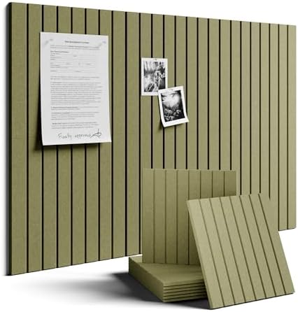 Fluxynara 36" x 24" Large Felt Bulletin Board, Olive Green