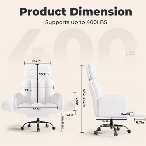 Big and Tall Office Chair, Flip Armrests for Pets & Cross Legged Sitting