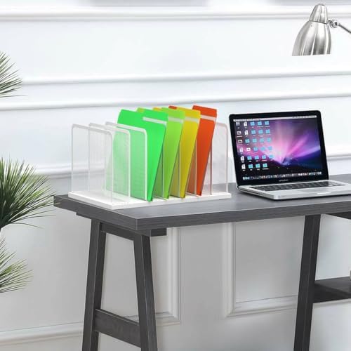Kuntine.B 7-Section Upright Desk File Organizer White 1 Pack