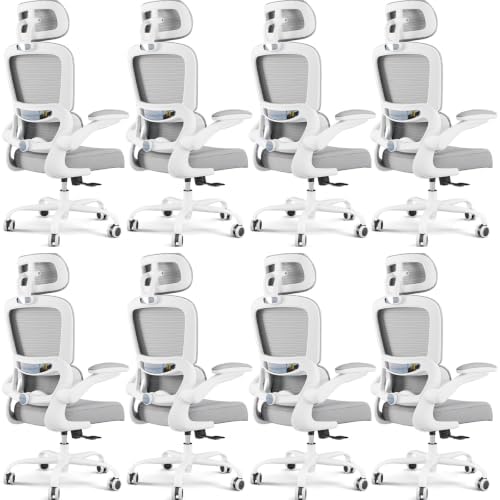TRALT Office Chair Ergonomic Desk Chair - Gaming Chair with Lumbar Support (8, White)