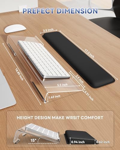 Laborio Computer Keyboard Wrist Rest, Keyboard Riser Stand for Desktop
