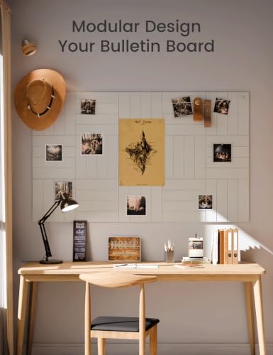 Fluxynara 48" x 36" Large Felt Bulletin Board, Cold White