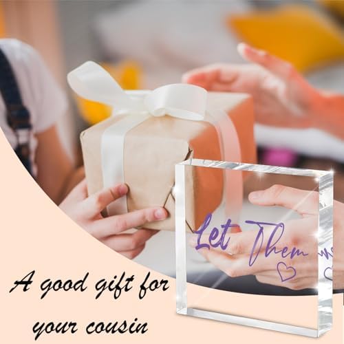 Let Them - Purple 4 Inch Acrylic Desktop Sign, Office and Cubicle Decor for Women, Desk Accessory, Inspirational Quote Gift for Friends, Home Office Decor