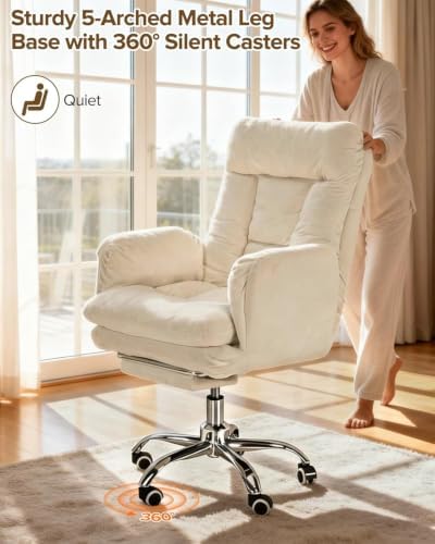 SYESWAY Big and Tall Office Chair with Flip-Up Armrests & Footrest