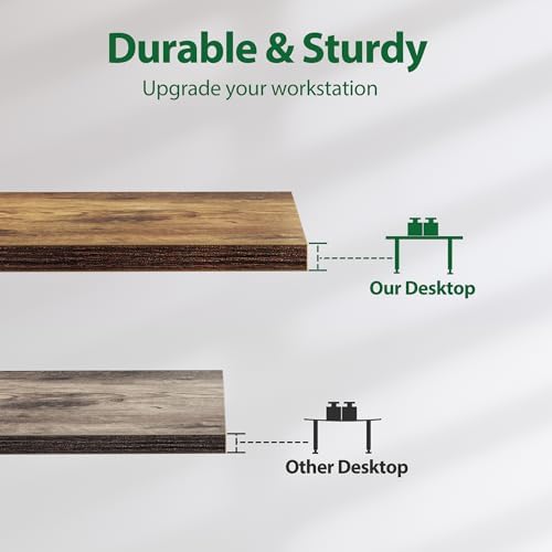Agilestic 71*32 Inch Height Adjustable Electric Standing Desk, Rustic Brown