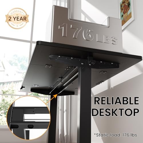 Veken 63"x28" Wider Large Standing Desk, Electric Height Adjustable, Black