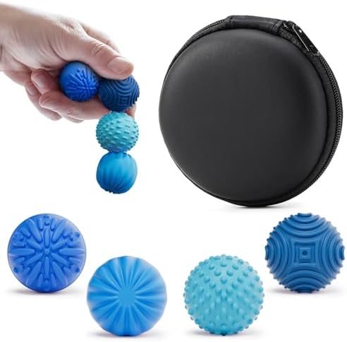 Silicone Magnetic Balls Fidget Toys for Adults & Teens,4PCS Stress Relief Sensory Toys for Autism ADHD Anxiety,Fun Textures Gadgets,Office Desk Toy,Stocking Stuffers for Men Women Teen Gifts