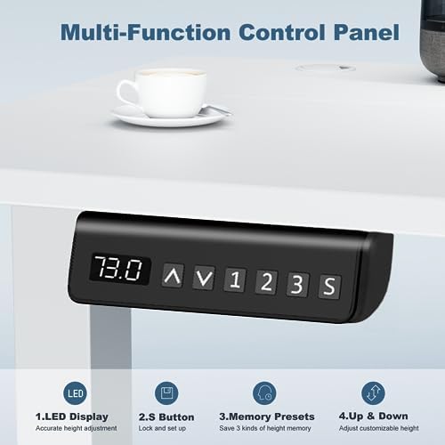 DUMOS 40 Inch Electric Standing Desk, Memory Adjustable Home Office Desk