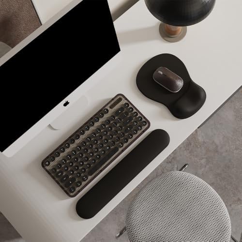 ErgoComfort Gel Wrist Rest Mouse Pad-Ergonomic Office Mousepad with Wrist Support-Non-Slip, Design Desk Accessories Mat for Home&Game Decor (09Black Set)