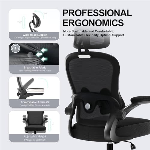 Ergonomic Office Chair,Ultra Thick Spring Cushion Desk Chair,Black