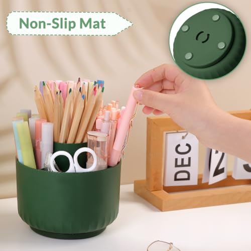 SKYDUE 360 Degree Rotating Desk Organizer, Dual-Purpose Pencil Pen Holder for Desk, Rotating Pencil Cup with Stickers, Office Supplies, Desk Decor for Office, School, Home