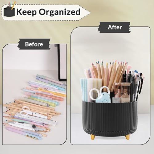 SKYDUE 360 Degree Rotating Desk Organizer, Pencil Pen Holder for Desk