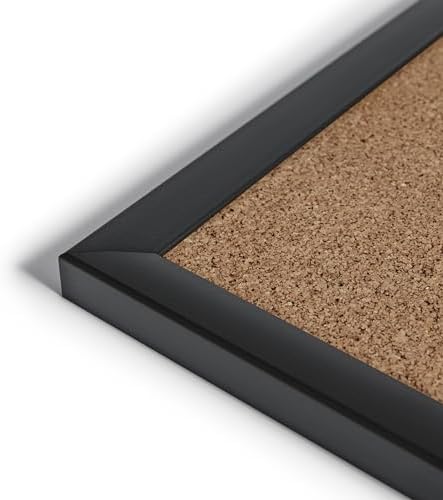 U Brands Cork Bulletin Board, 24'' x 36'', Black Wood Frame