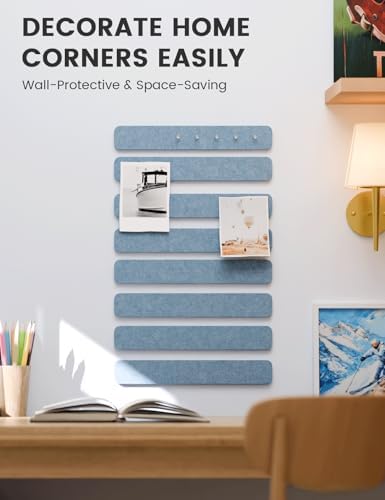 Fluxynara 13" x 2" Felt Wall Panels, Dusty Blue