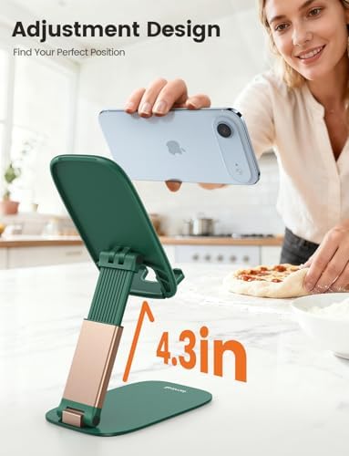 Lamicall Ultra-Thin Phone Stand, Green Office Desk Decor Accessories