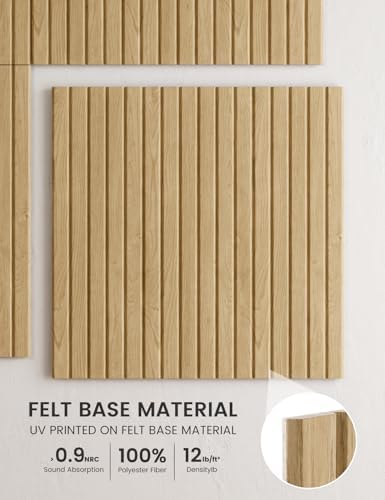 Fluxynara 6-Pack Large Felt Bulletin Board, Natural Oak Slat