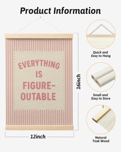 FGFK Everything Is Figureoutable Inspirational Wall Art Poster Hanger Frame