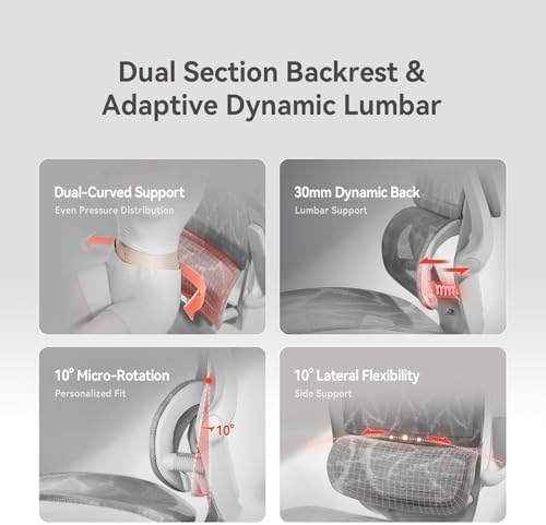 SIHOO M59AS Ergonomic Office Chair, Dual Backrest, Adaptive Lumbar Support